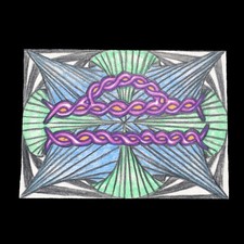 Libra Symbol Art Trading Card & Hidden Star Map Zodiac Astrology Drawing ACEO picture