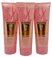 NEW Bath Body Works Lot of 3 Tubes Costa Rica Pink Pineapple Sunrise Cream 8 oz picture