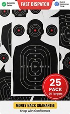 25 Paper Shooting Targets Gun Range Pistol Rifle Bulk Pack Silhouette 12x18 picture
