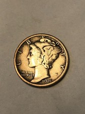 1926-P  Mercury Silver Dime,  Very Fine Circ., Lot K-43854, 