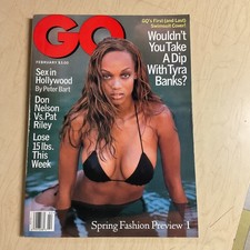 february 1996 GQ magazine Tyra Banks sexy Bikini cover Spring Fashion Preview picture