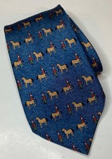 VTG HERMES PARIS 7858 UA 100% SILK BLUE CENTAURS PATTERN SILK NECKTIE- FRANCE picture