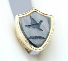 Fab Antique Georgian 9K Gold Bloodstone Floral Bird Pigeon Intaglio Seal Pendant picture