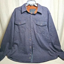 JACHS New York Men's XL Blue Herringbone Button Front Lined Shacket Jacket picture