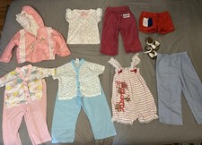 Vintage 80s Lot Girls 3T-4T Pajamas Clothes and Buster Brown Sandals picture