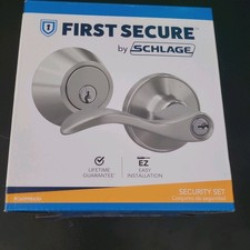 First Secure by Schlage Keyed Entry Door Lever Lock And Dead Bolt Security Set picture