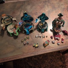 TMNT Mini Mutants Polly Pocket Playset Lot With Figures And Accessories 1994 picture
