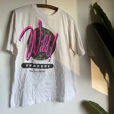 Vintage 1989–1990 Erasure Wild Tour band tee White techno single stitch picture