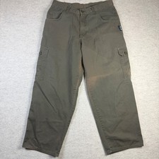 Vintage Interstate Freestyle Clothing Cargo Pants Mens 36 Green Made in USA 90s picture
