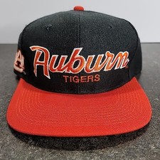 VTG Auburn Tigers Script Hat Sports Specialties Snapback Wool Rare Black Orange picture