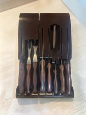 Vintage Cutco 1960s Complete 9 Pc Knife Set 2 Brown Swirl Wall Mounts USA 20-28 picture