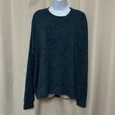 Sundry Long Sleeve Pullover Sweatshirt Women's Size 3 / Large Dark Teal Print picture
