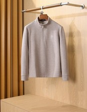 Loro Piana Classic Men's Wool Long Sleeve Sweater Casual Half-Zip Knitwear New picture