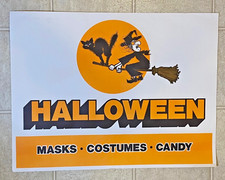 Vintage Ben Franklin 5 and Dime Store Hanging Halloween Sign 23