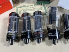 Vintage 5U4 5U4GB Vacuum Tube Lot 5 Sylvania Windsor CBS Rectifier Tubes picture