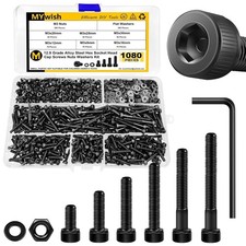 1080 Pcs Alloy Steel Hex Nuts, M3 Nuts Washers, 8mm to 30mm picture
