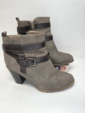 Maurice's Womens Joslyn Buckle Strap Zip Ankle Boot Sz 10 M Vegan Taupe picture