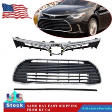 Front Bumper Upper Grille & Lower Grille Chrome For 2016 2017 2018 Toyota Avalon picture
