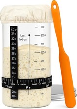 34 oz Sourdough Starter Jar, Large Artisan Glass Sourdough Starter Jar Kit with picture