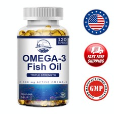 3x Strength EPA & DHA Omega 3 Fish Oil 3600mg, Highest Potency, 120 Softgels picture