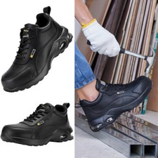 FitVille Women's Steel Toe Work Shoes Slip-Resistant Safety Boots picture