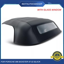 Black Convertible Soft Top for Porsche 986 Boxster 1997-2002 with Glass Window picture