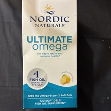 Nordic Naturals Ultimate Omega Lemon 1280mg Sealed Bottle 120 Softgels EXP 01/29 picture