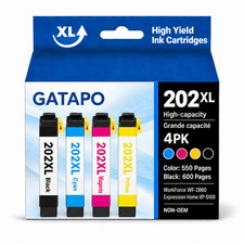 202XL 4PK Ink (BK/Y/M/C) Compatible for 202XL XP-5100 WF-2860 Printers picture