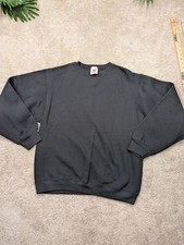 Vintage Wilson Sweatshirt Mens M Medium Black Crewneck Pullover Blank Plain USA picture