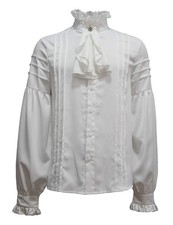 Crubelon Mens Pirate Shirt Vampire Renaissance Medieval Large, White picture