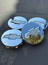 CHEVROLET SET OF 4X 83mm CHROME Wheel Center Caps SILVERADO, SUBURBAN, TAHOE picture