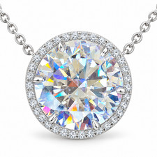 HUGE 42 Ct Certified White Diamond Solitaire Pendant - FREE Diamond Studs picture