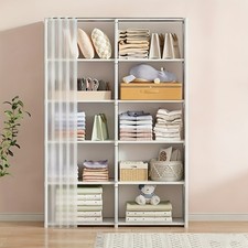 Freestanding Storage Shelf Bookcase Clothes Organizer Cabinet Single/Double Row picture