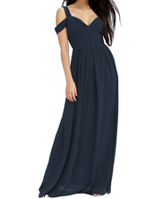 NWT Lulu’s Sz XS Navy Blue Make Me Move Maxi Bridesmaid Prom Dress Flowy Slit picture
