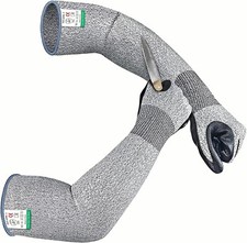 EvridWear Cut Resistant Gloves with Arm Protection Sleeves for Men, Gray, Large picture