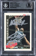 Shaq O'Neal & Magic Johnson Signed 1992 Magic's All-Rookies #1 Card BAS Slabbed picture