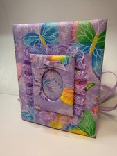 Lavender Butterfly Photo Album -Holds 100 4x6 Photos - Handmade picture