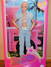 Barbie: The Movie Collectible Ken Doll Wearing Denim Matching Set js picture