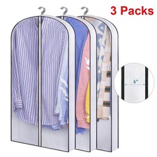 3PCS Clothes Garment Bags Clear Dust Cover Storage 4
