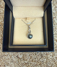 Genuine Tahitian Black Pearl Necklace  Christmas Gift picture