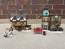 Vintage 1997-98 Dept 56 Dickens Lot 3 Spice Merchant Mudge Timepieces Cane Bench picture