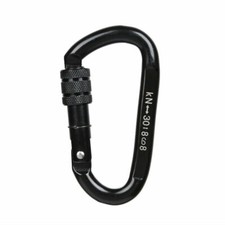 30KN D Shape Screwgate Locking Carbon Steel Carabiner Rock Climbing Rescue Gear picture