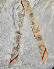 Hermes C’est La Fete Twilly Scarf Beige Rose Daiske Nomura Silk picture
