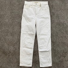 Madewell Classic Straight Jean White High Rise Denim DM1626 Womens 26 NWT picture