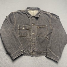 Vintage Polo Ralph Lauren Jacket Mens XL Gray Denim Bomber Workwear USA 90s picture
