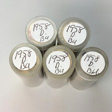 1958 D UNCIRCULATED JEFFERSON NICKEL CHOICE TO GEM BU ROLL picture