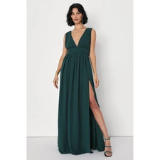 LULU'S Women's Size Medium Heavenly Hues Green Maxi Dress Jersey Stretch NEW picture