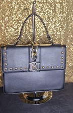 Black Badgley Mischka Leather Top Handle Bag picture