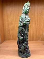 Wonderful Old Carved Tibetan Old  Jade Carved Stone Queen Statue picture