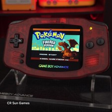 Clear Red Game Boy Advance GBA Console with iPS V5 Backlight Backlit LCD  picture